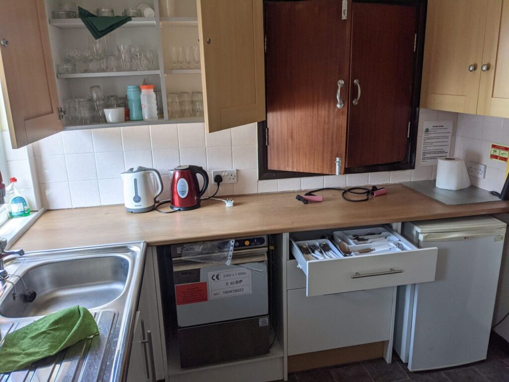 View inside the kitchen of Catterall Village Hall