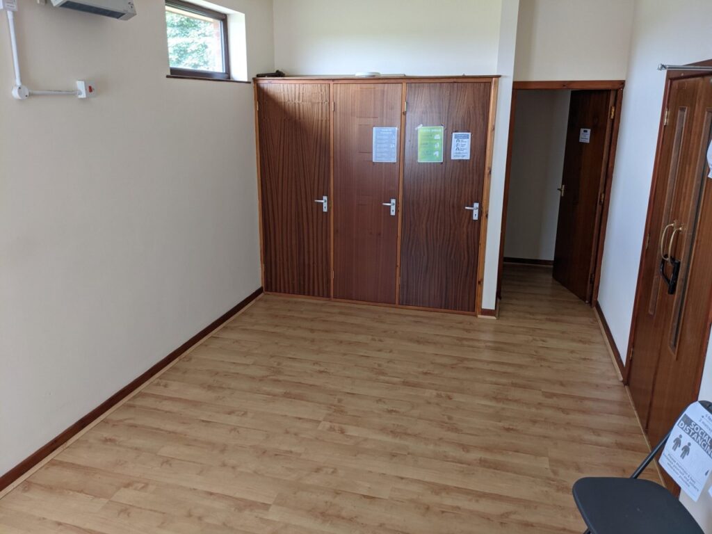 View inside the small room of Catterall Village Hall