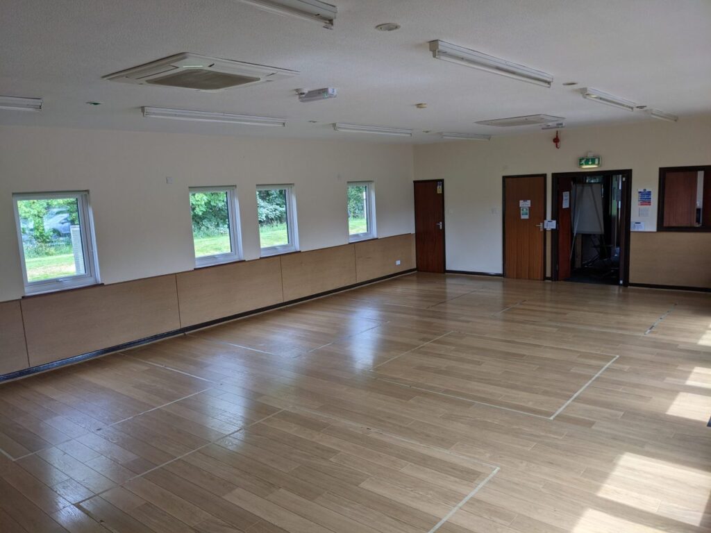 A view of the main room of the hall to give a scale of the room when thinking about your event