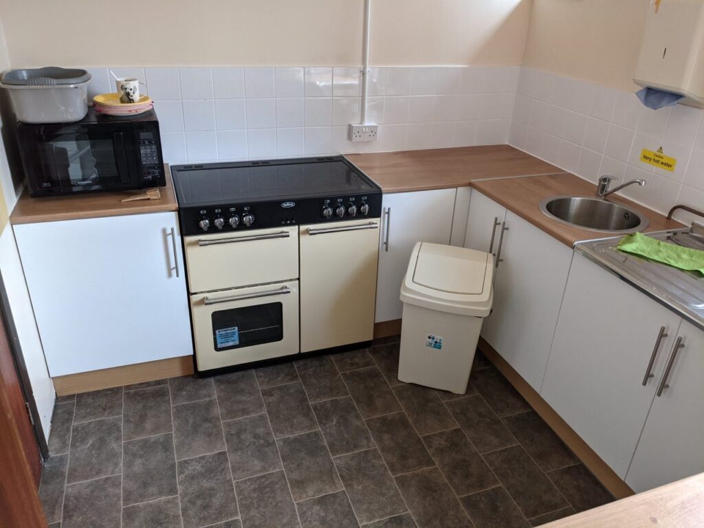 View inside the kitchen of Catterall Village Hall